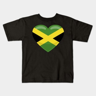 Jamaica Flag Heart Kids T-Shirt